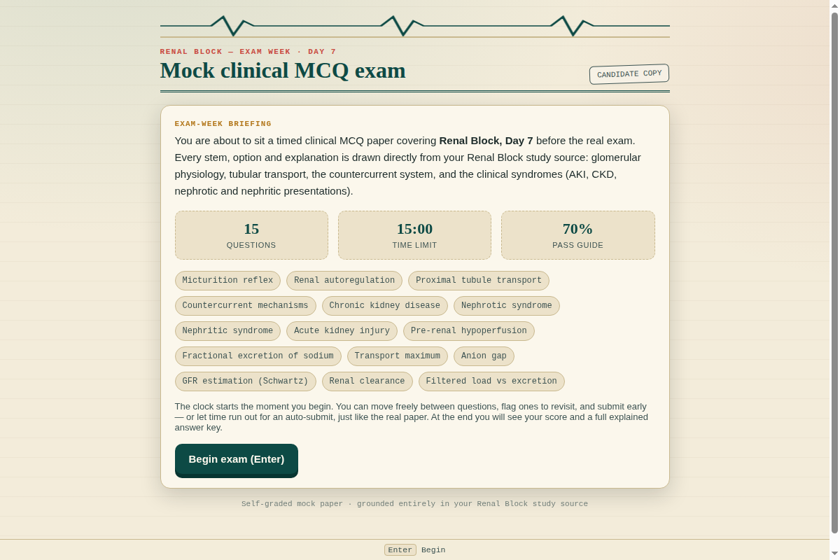 Preview of Renal — Day 7: Mock clinical MCQ exam