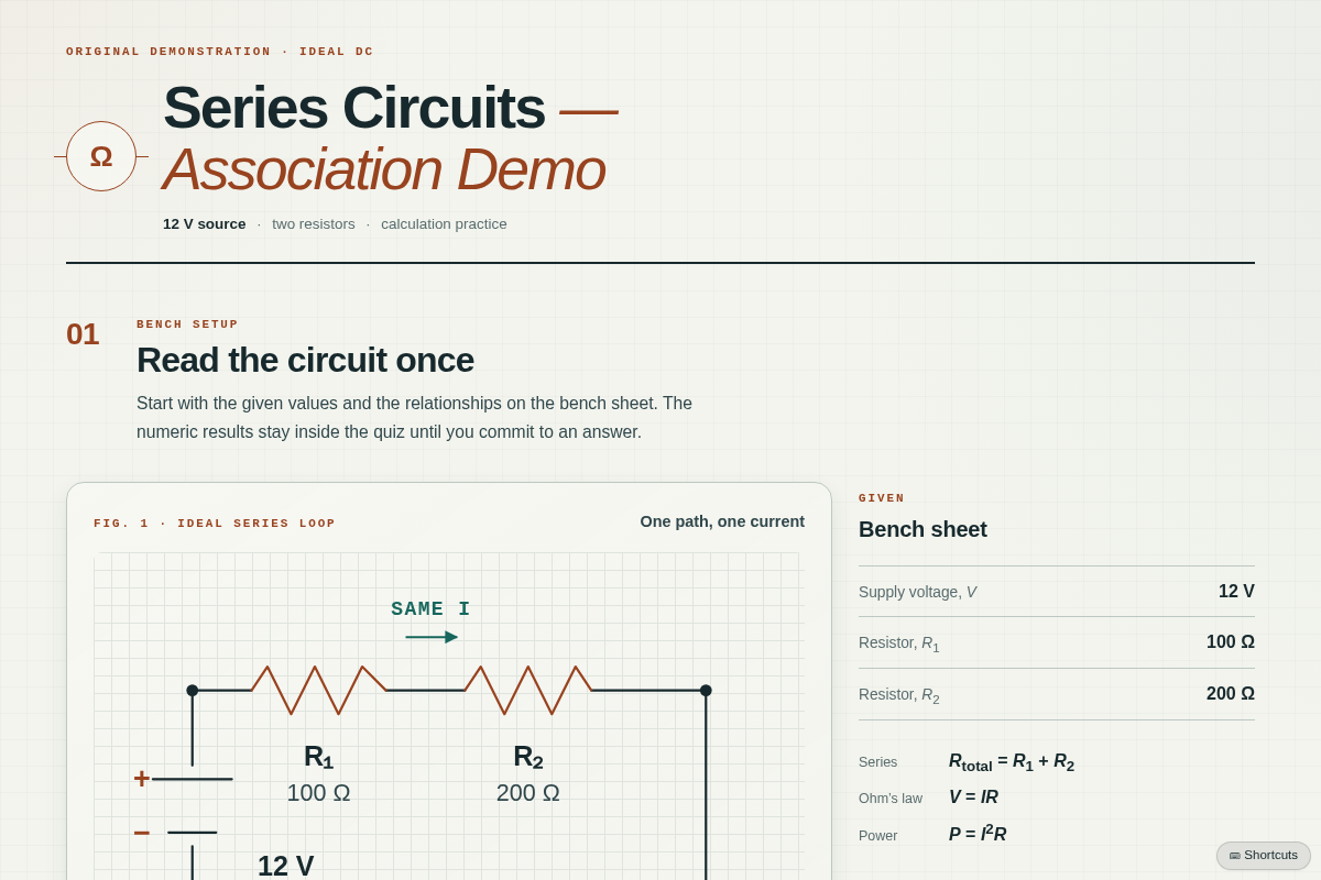 Preview of Series Circuits — Association Demo