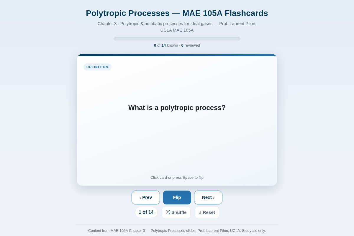 Preview of Polytropic Processes Flashcards