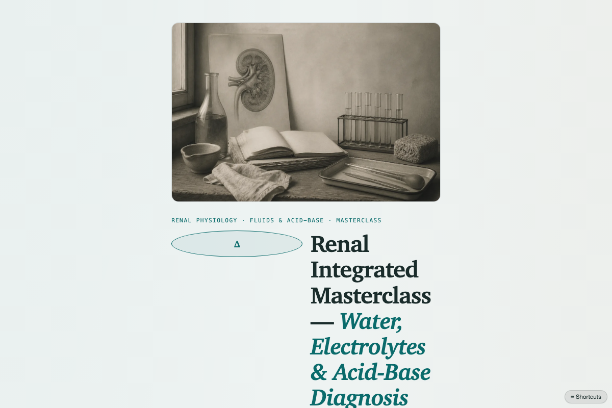 Preview of Renal Integrated Masterclass: Water, Electrolytes & Acid-Base Diagnosis