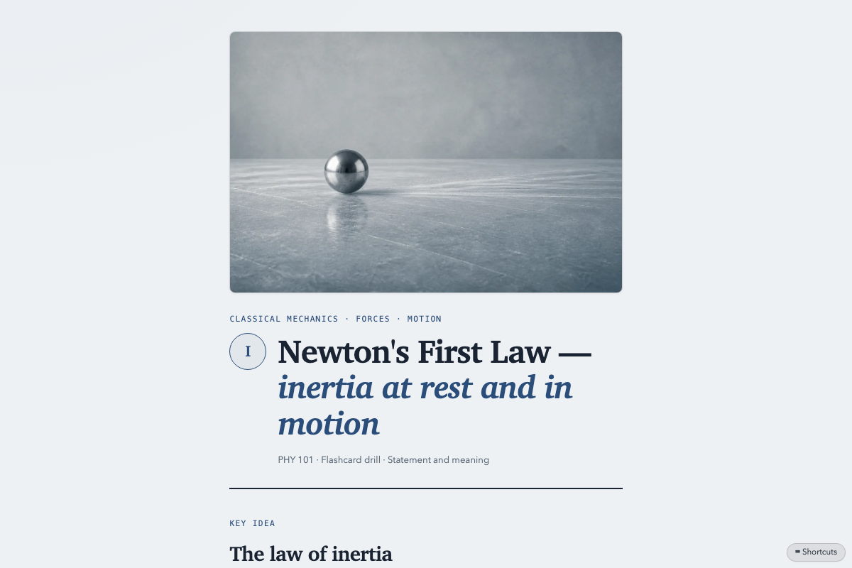 Preview of Newton's First Law — 2 Flashcards