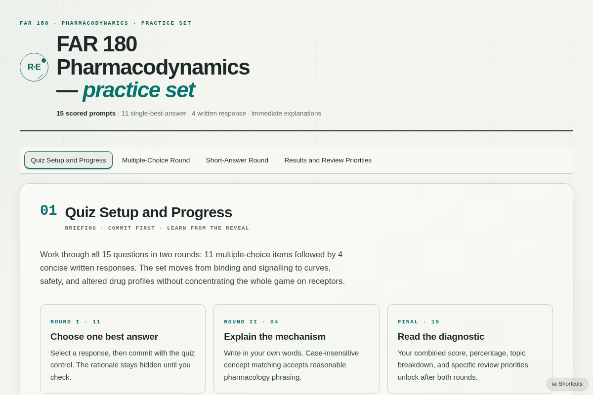 Preview of FAR 180 Pharmacodynamics Practice Set