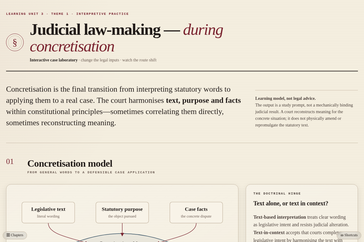 Preview of Judicial Law-Making During Concretisation Simulator