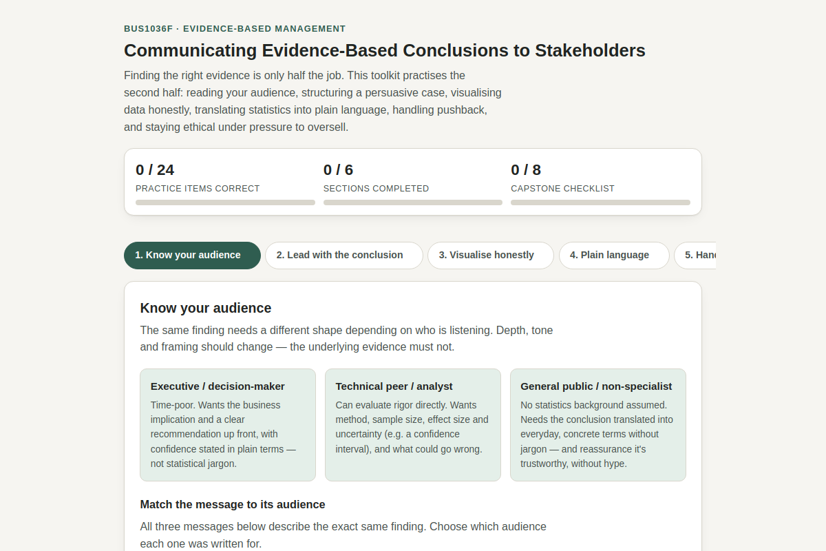 Preview of BUS1036F: Communicating Evidence-Based Conclusions to Stakeholders