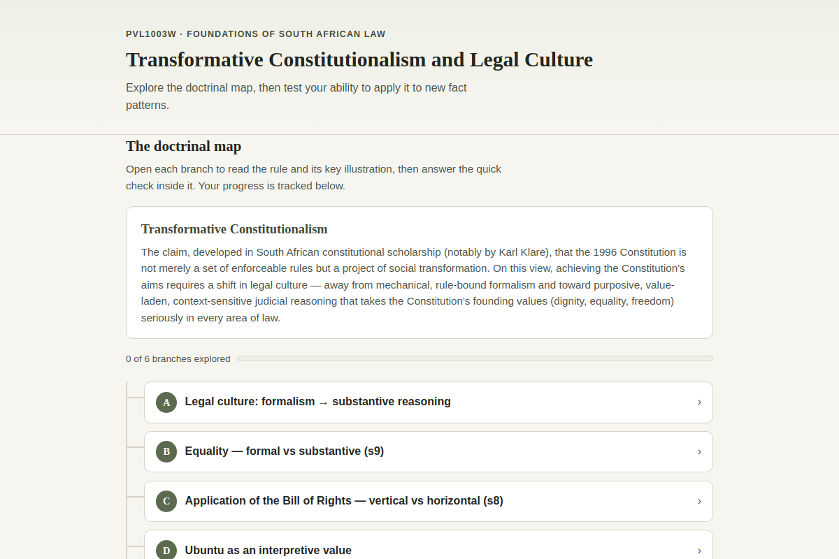 Preview of PVL1003W: Transformative Constitutionalism and Legal Culture — SA Law
