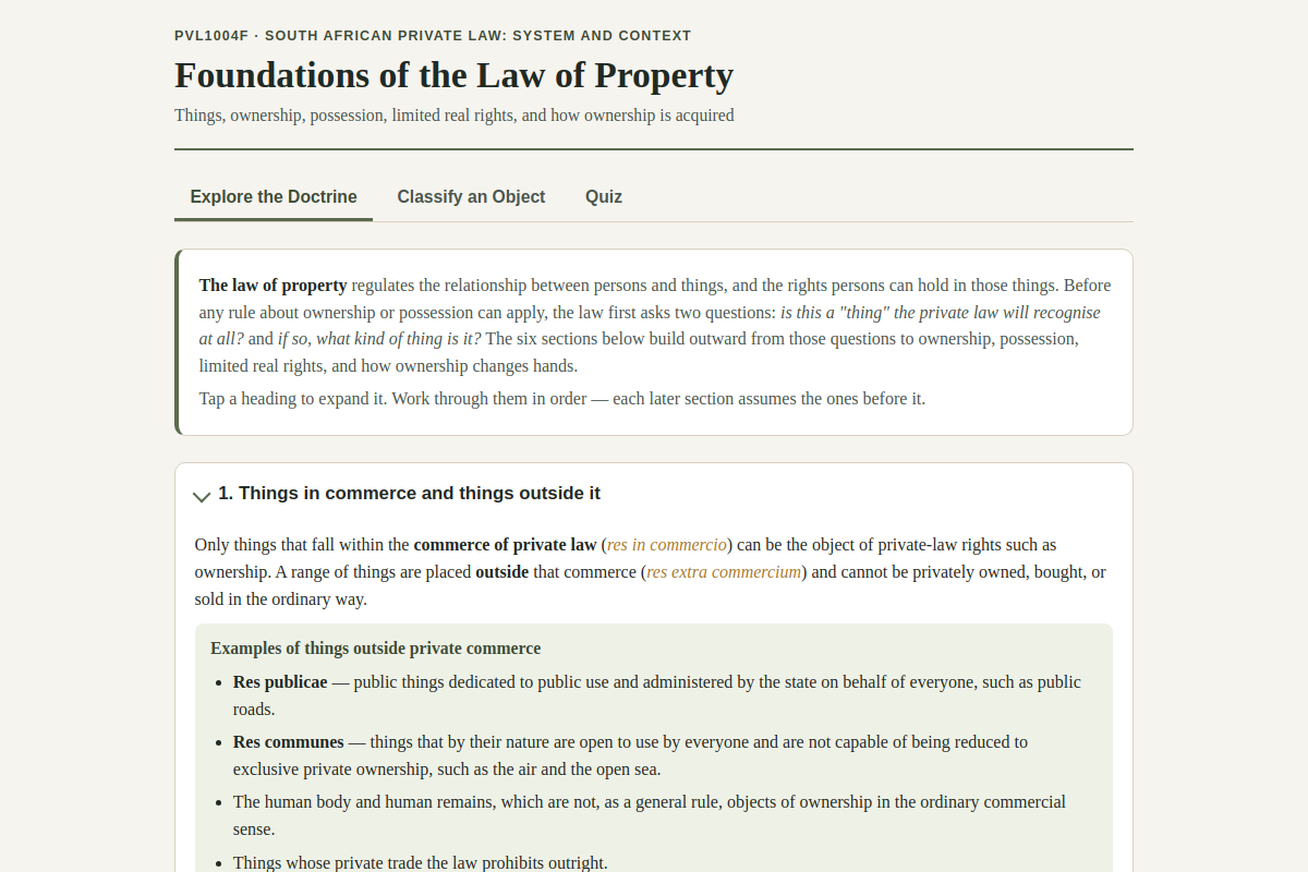 Preview of PVL1004F: Foundations of the Law of Property — Ownership, Possession & Acquisition
