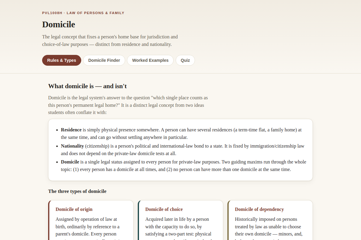 Preview of PVL1008H Domicile: Origin, Choice & Dependency Rules Explained
