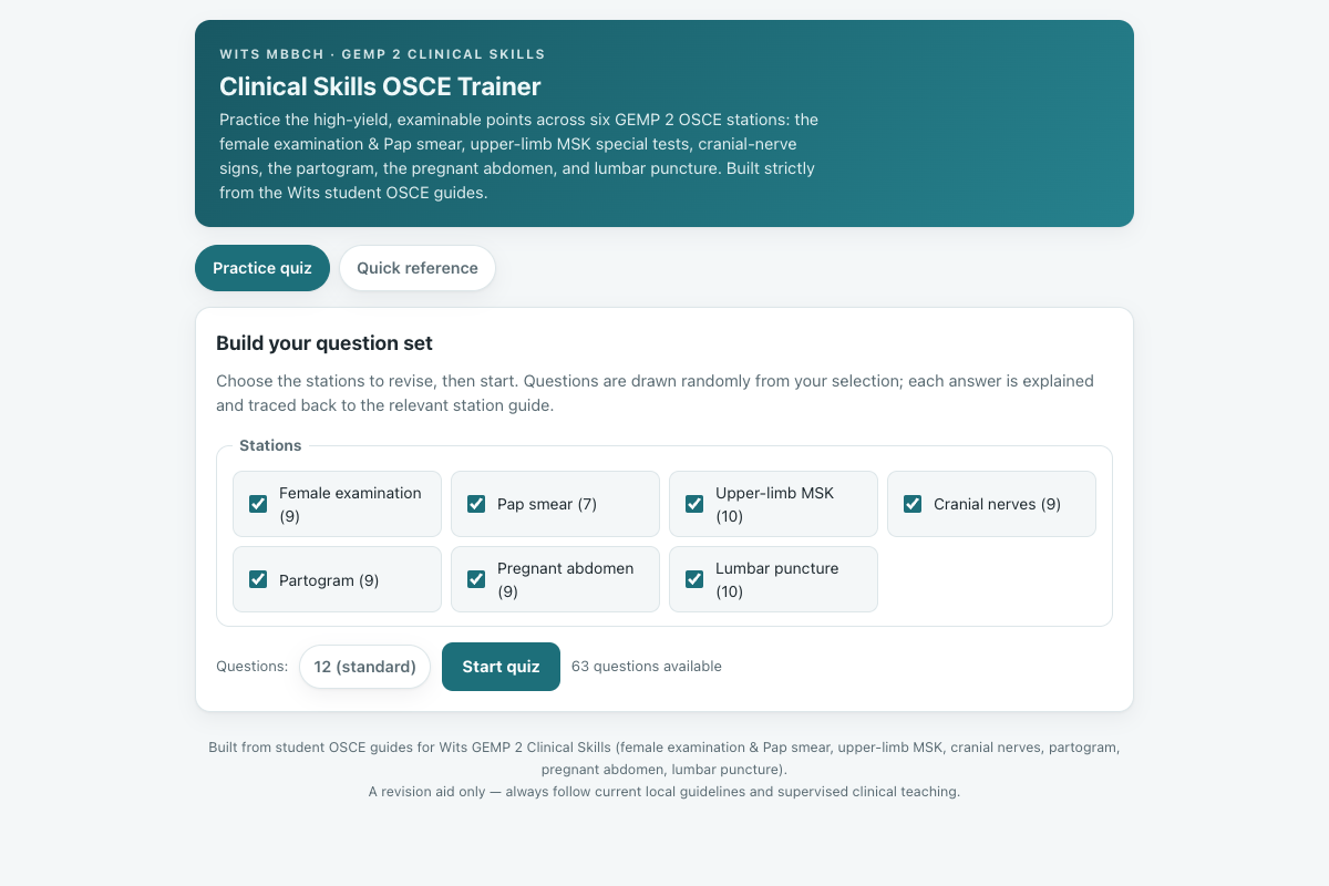 Preview of GEMP 2 Clinical Skills OSCE Trainer: Exams, Special Tests & CSF