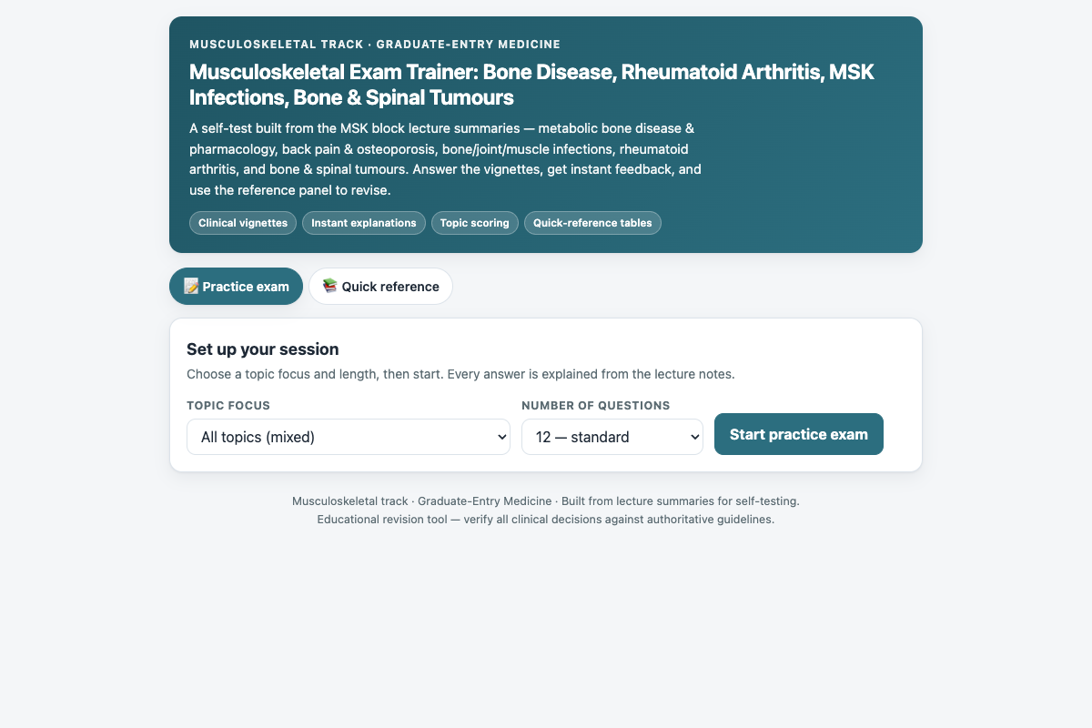 Preview of Musculoskeletal Track: Bone Disease, RA, MSK Infections & Bone/Spinal Tumours Exam Trainer