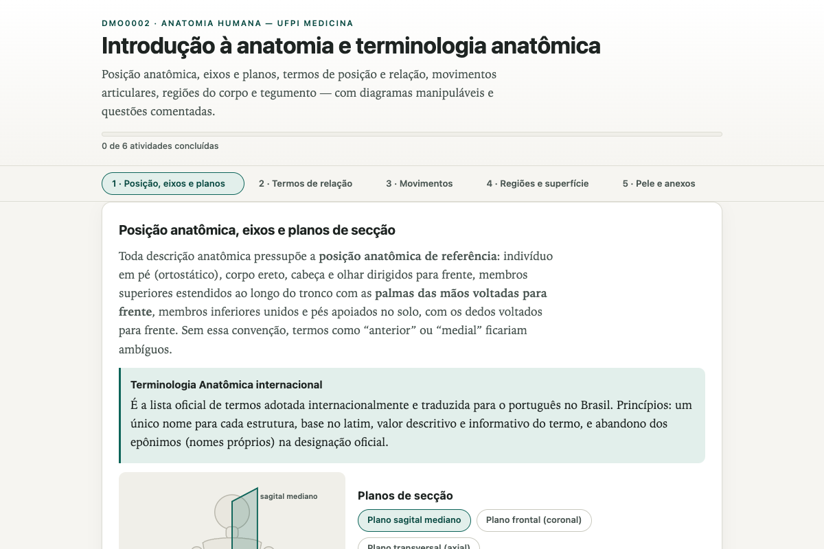 Preview of DMO0002: Terminologia Anatômica — Planos, Eixos e Movimentos